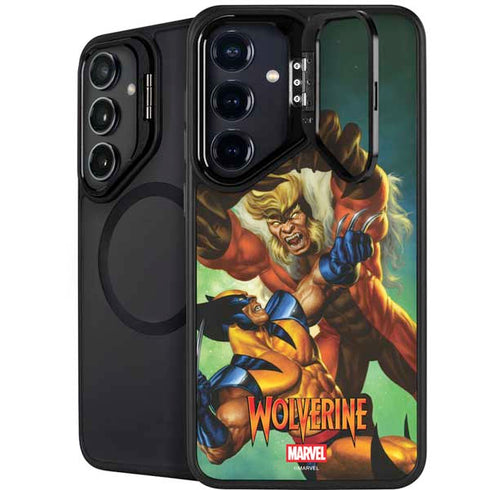 Marvel X-Men Wolverine Vs Sabretooth Galaxy S25 Kickstand Case